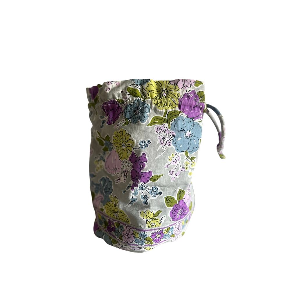 Vera Bradley Ditty Bag Watercolor Drawstring Cosmetic Pouch Pre-Owned Like New